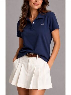 LE TIGRE • Navy Blue Short Sleeve Polo Shirt, L